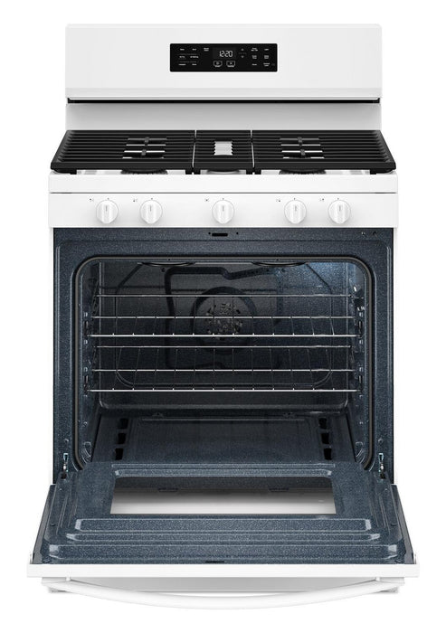 Cuisinière à gaz Whirlpool de 5,0 pi³ et de 30 po avec cuisson à air - blanche - WFGS4530SW 
