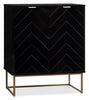 Lottie 28.5" 2-Door Accent Cabinet - Glossy Black | Armoire décorative Lottie de 28,5 po à 2 portes - noir lustré | LOTTBACC