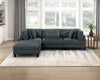 Lounge 4-Piece Chenille Modular Sectional with Ottoman – Grey  | Sofa sectionnel modulaire Lounge 4 pièces en chenille avec pouf - gris
