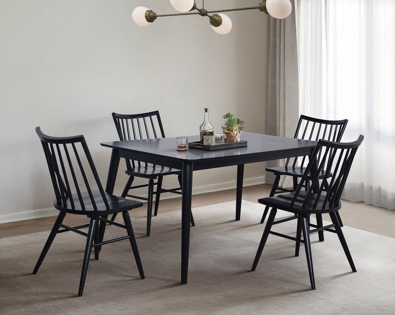 Table de salle à manger Astro de 59,1 po (L) avec pattes effilées - noire