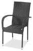 Arizona Outdoor Patio Chair - Hand-Woven Resin Wicker, UV & Weather Resistant - Black | Chaise Arizona pour la terrasse à l’extérieur - osier en résine tressé à la main, résistante aux rayons UV et aux intempéries - noire