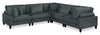 Lounge 5-Piece Chenille Modular Sectional – Grey | Sofa sectionnel modulaire Lounge 5 pièces en chenille - gris