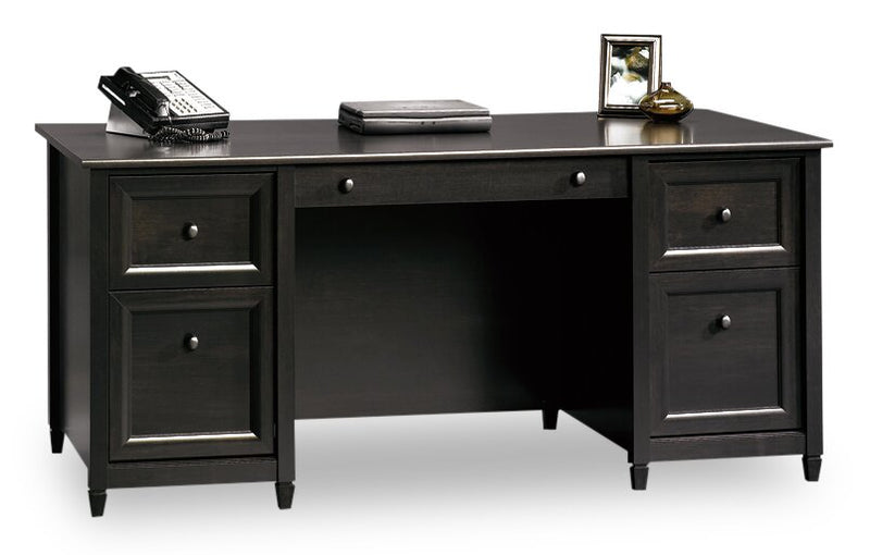 Bureau président Edge Water de 65,12 po à 4 tiroirs - noir Estate