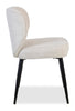 Sara Wing-Back Dining Chair with Polyester Fabric, Metal - White | Chaise de salle à manger Sara à oreilles en tissu de polyester et en métal - blanche