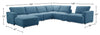 Voyage Modular 7-Piece Left-Facing Fabric Sectional with Console and Removable Back Cushions – Blue | Sofa sectionnel modulaire de gauche Voyage 7 pièces en tissu avec console et coussins de dossier amovibles - bleu