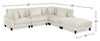 Lounge 5-Piece Chenille Modular Sectional with Ottoman – Beige  | Sofa sectionnel modulaire Lounge 5 pièces en chenille avec pouf - beige