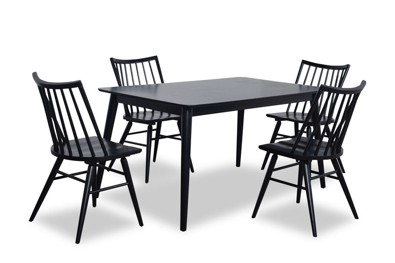Table de salle à manger Astro de 59,1 po (L) avec pattes effilées - noire