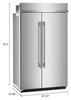 Kitchenaid 48" 29.4 Cu. Ft. Built-In Side-by-Side Refrigerator – Stainless Steel - KBSN748SPS | Réfrigérateur encastré KitchenAid de 29,4 pi3 et de 48 po à compartiments juxtaposés - acier inoxydable - KBSN748SPS