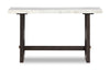 Warwick 52” Solid Wood and Marble Sofa Table – White and Brown Oak | Table de salon Warwick de 52 po en bois massif et en marbre - blanche et chêne brun