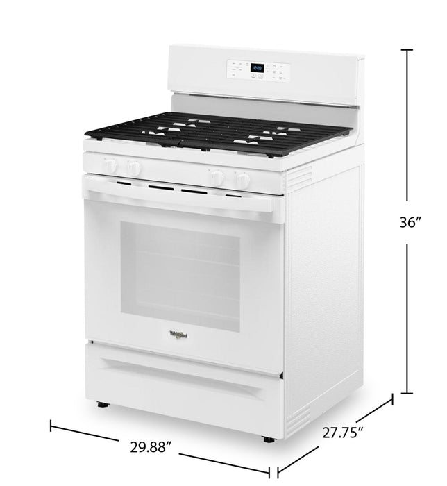 Cuisinière à gaz Whirlpool de 5,3 pi³ et de 30 po avec brûleur SpeedHeatMC - WFGS3530RW