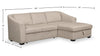 Envy 2-Piece Right-Facing Chenille Fabric Sleeper Sectional with Storage Chaise - Almond Beige | Sofa-lit sectionnel de droite Envy 2 pièces en tissu de chenille avec fauteuil long de rangement - beige amande
