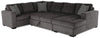 Made in Canada Legend 4-Piece Right-Facing Chenille Fabric Sleeper Sectional with Storage Chaise - Pewter Brown | Sofa-lit sectionnel de droite Legend 4 pièces fabriqué au Canada en tissu de chenille avec fauteuil long de rangement - brun étain