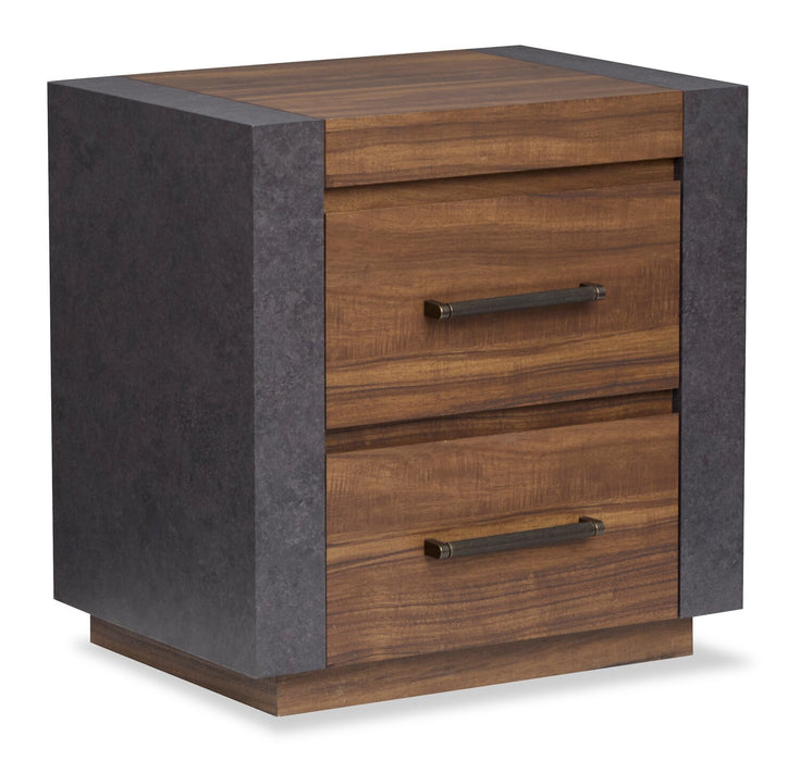 Table de nuit Dante de Scott Living de 24 po (L) x 24,3 po (H) à 2 tiroirs - brune