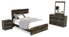 Riley 6pc Bedroom Set with Panel Bed, Dresser, Mirror & Nightstand, Made in Canada, Grey - Full Size | Ensemble de chambre à coucher Riley 6 pièces avec lit à panneaux, commode, miroir et table de nuit, fabriqué au Canada, gris - format lit double