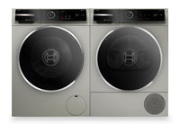 Laveuse à chargement frontal de 2,4 pi³ et sécheuse avec pompe à chaleur de 4 pi³ de série 800 de Bosch