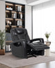 Kenzo 35" Leather-Look Fabric Power Gliding Reclining Chair with Power Headrest, Footrest and USB Port - Black | Fauteuil à inclinaison électrique Kenzo de 35 po en tissu d’apparence cuir avec appuie-tête électrique, repose-pieds et port USB - noir