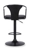 Hero Barstool with Swivel & Adjustable Seat, Vegan Leather Fabric, 23.5-32"H, Metal - Charcoal | Tabouret 23.5-32 po bar Hero en tissu de cuir végétalien et en métal avec siège pivotant et réglable - gris