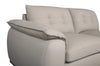 Raya Modular 5-Piece Right-Facing Genuine Leather Sectional with Storage Console and Wood Legs - Stone Beige | Sofa sectionnel modulaire de droite Raya 5 pièces en cuir véritable avec console de rangement et pattes en bois - beige pierre
