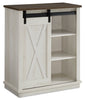 Bristow 31” Accent Cabinet with Shelves and Sliding Barn Door - White Oak | Armoire décorative Bristow de 31 po avec tablettes et porte de grange coulissante - chêne blanc | BRIWHACC