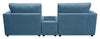 Voyage Modular 3-Piece Fabric Sectional with Console and Removable Back Cushions – Blue | Sofa sectionnel modulaire Voyage 3 pièces en tissu avec console et coussins de dossier amovibles - bleu