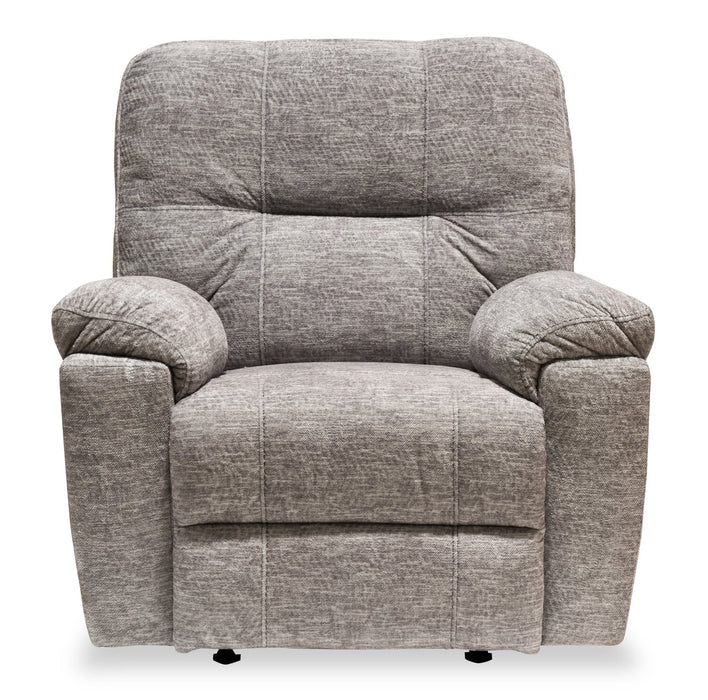 Fauteuil coulissant inclinable Fynn de 40 po fabriqué au Canada en tissu de chenille - gris tourterelle