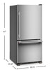 KitchenAid 30" 19 Cu. Ft. Standard-Depth Bottom Mount Refrigerator - KRBR130SPS | Réfrigérateur KitchenAid de 19 pi³ et de 30 po de profondeur standard à congélateur inférieur - KRBR130SPS