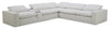 Sky Modular 6-Piece Fabric Power Reclining Sectional with Console and Feather Down Cushions - Nathan Wheat | Sofa sectionnel à inclinaison électrique modulaire Sky 6 pièces en tissu avec console et coussins en duvet et plumes - blé Nathan