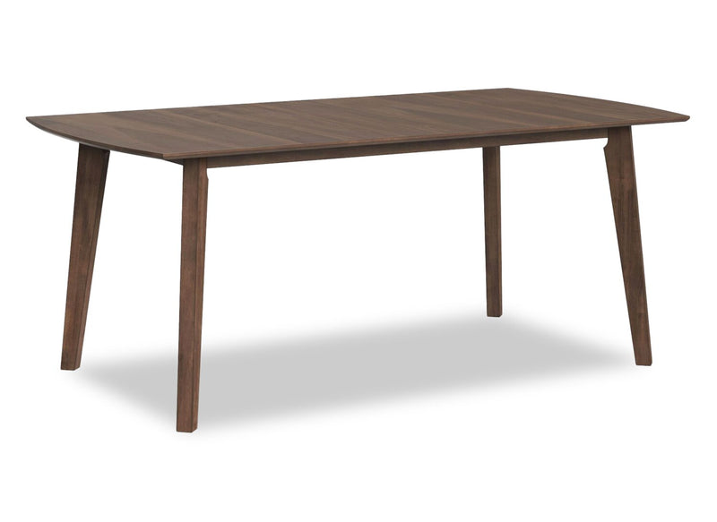 Ensemble de salle à manger Rain 7 pièces avec table de 72 po (L) et 6 chaises bleues - bleu et brun