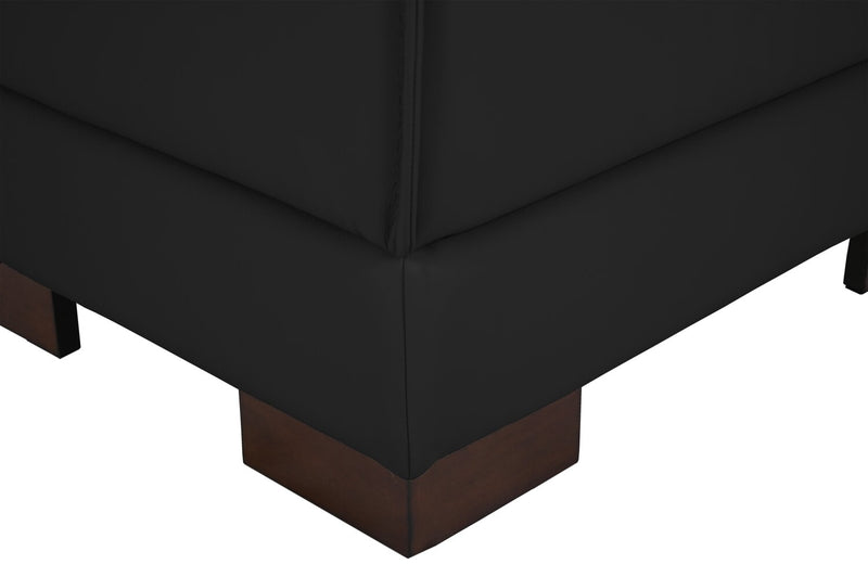 Sofa sectionnel de gauche Citadel 3 pièces en cuir véritable de qualité supérieure avec pattes en bois - noir
