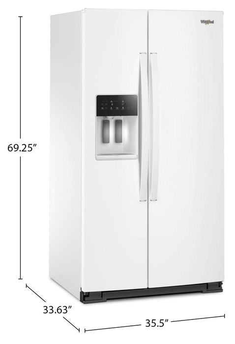 Réfrigérateur Whirlpool de 28,7 pi³ et de 36 po à compartiments juxtaposés - blanc - WRSF5536RW