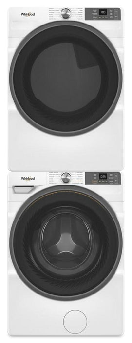 Laveuse intelligente à chargement frontal de 5,2 pi³, sécheuse gaz de 7,4 pi³ de Whirlpool - blanches 