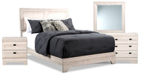  Ensemble de chambre à coucher Yorkdale 6 pièces avec lit à panneau, commode, miroir et table de nuit…
