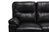 Made in Canada Dawson 64" Genuine Leather Power Reclining Loveseat with USB Port and Accent Pillows – Black | Causeuse à inclinaison électrique Dawson de 64 po fabriquée au Canada en cuir véritable avec port USB et coussins décoratifs - noir