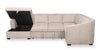 Envy 3-Piece Left-Facing Chenille Fabric Sleeper Sectional with Storage Chaise - Almond Beige | Sofa-lit sectionnel de gauche Envy 3 pièces en tissu de chenille avec fauteuil long de rangement - beige amande