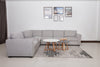 Vault 6-Piece Sectional with Sofa Bed Loveseat and Three Storage Chairs - Grey | Sofa sectionnel Vault 6 pièces avec causeuse-lit et 3 fauteuils longs de rangement - gris