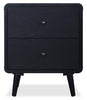 Milan 6pc Bedroom Set with Bed, Dresser, Mirror & Nightstand, Mid-Century Modern, Black - King Size | Ensemble de chambre à coucher Milan 6 pièces de style moderne du milieu du 20e siècle avec lit, commode, miroir et table de nuit, noir - très grand lit