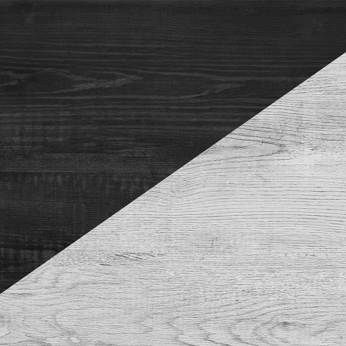 Lit à panneaux Blake avec tête de lit et cadre de lit, gris et noir - format grand lit