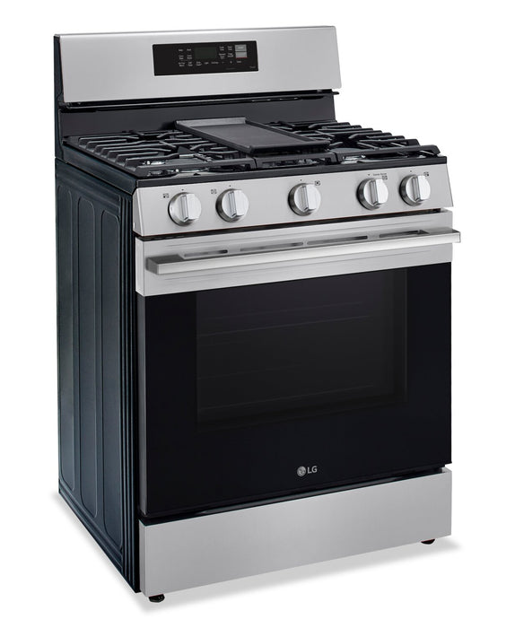 Cuisinière intelligente à gaz LG de 6,3 pi3 avec friture à air - acier inoxydable - LRGN6323Y