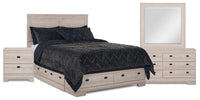 Ensemble de chambre à coucher Yorkdale 6 pièces avec lit de rangement à 6 tiroirs, commode, miroir e…