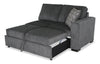 Made in Canada Legend 2-Piece Left-Facing Chenille Fabric Cuddler Sleeper Sectional - Pepper Grey | Sofa-lit sectionnel enveloppant de gauche Legend 2 pièces fabriqué au Canada en tissu de chenille - gris poivre