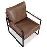 Nico 24.75" Faux Leather Accent Chair with Metal Legs - Brown  | Fauteuil d’appoint Nico de 24,75 po en similicuir avec pattes en métal - brun