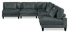 Lounge 5-Piece Chenille Armless Modular Sectional – Grey | Sofa sectionnel modulaire sans accoudoirs Lounge 5 pièces en chenille - gris