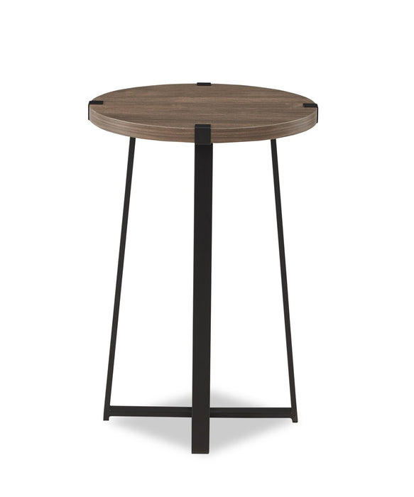 Table de fauteuil Pauly de 15 po avec dessus d’apparence bois - noisette