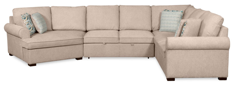 Sofa-lit sectionnel enveloppant de gauche Haven de Scott Living 3 pièces en tissu de chenille - taupe 