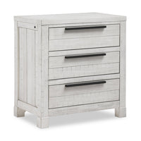 Table de nuit Haven de 26 po (L) x 28 po (H) à 3 tiroirs avec port USB - blanche