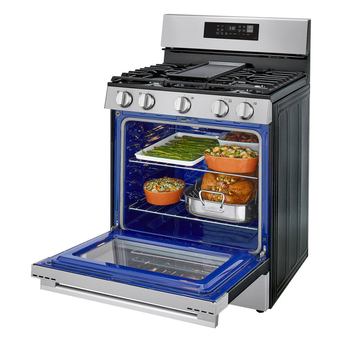 Cuisinière intelligente à gaz LG de 6,3 pi3 avec friture à air - acier inoxydable - LRGN6323Y