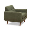 Kort & Co. Freeman 37" Linen-Look Fabric Chair with Wood Legs and Tufted Back Cushion - Avocado Green | Fauteuil Freeman Kort & Co. de 37 po en tissu d’apparence lin avec pattes en bois et coussin de dossier capitonné - vert avocat
