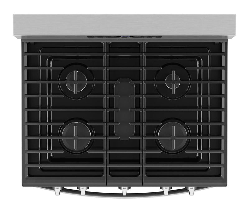Cuisinière à gaz Whirlpool de 5,0 pi³ et de 30 po avec cuisson à air - acier inoxydable résistant aux traces de doigts - WFGS4530SZ