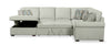 Scott Living Haven 4-Piece Left-Facing Chenille Fabric Sleeper Sectional with Storage Chaise - Seafoam Blue | Sofa-lit sectionnel de gauche Haven de Scott Living 4 pièces en tissu de chenille avec fauteuil long de rangement - bleu écume de mer