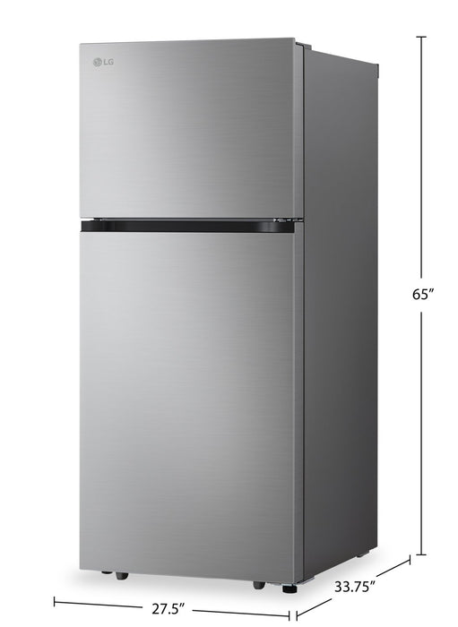 Réfrigérateur LG de 18 pi³ et de 28 po à congélateur supérieur qui convient à une installation dans un garage - acier inoxydable - LT18S2100S